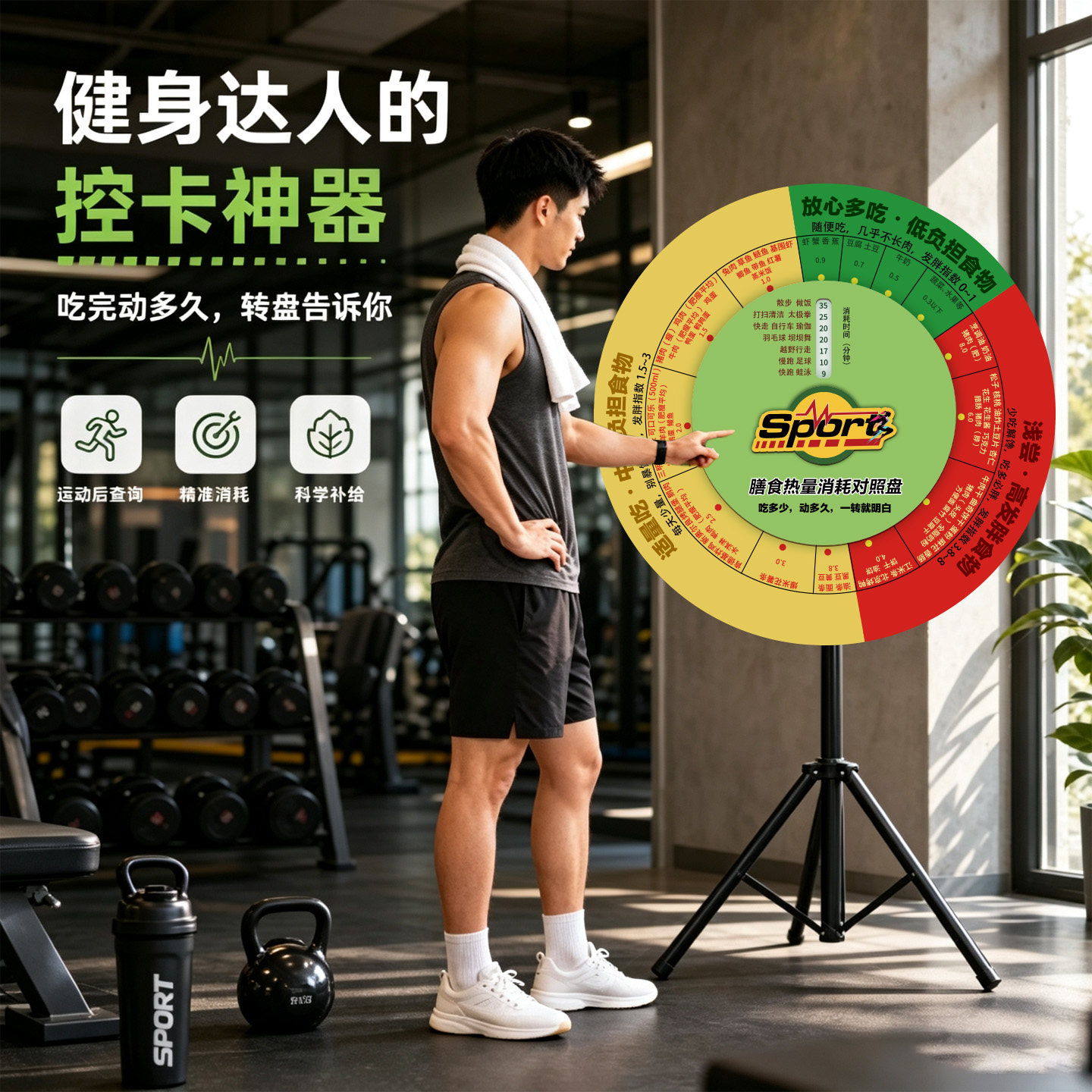 商用BMI热量高糖指数转盘图片