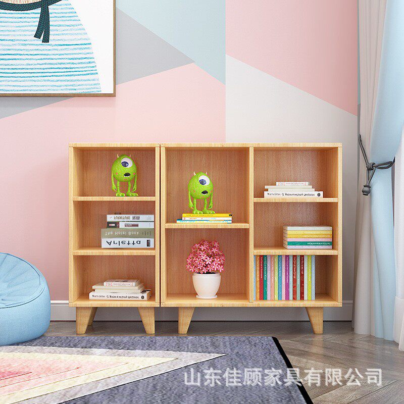 实木儿童落地书柜客厅家用简易书橱小学生书房边角收纳柜