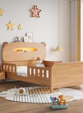 实木儿童床HUI女孩男榉孩儿童房一木床家具1米5小孩单床人床米二