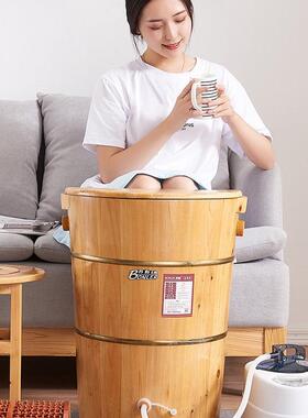 泡脚桶木桶腿用熏蒸桶加热高保温足浴桶OAY蒸汽过加膝盖家过小洗