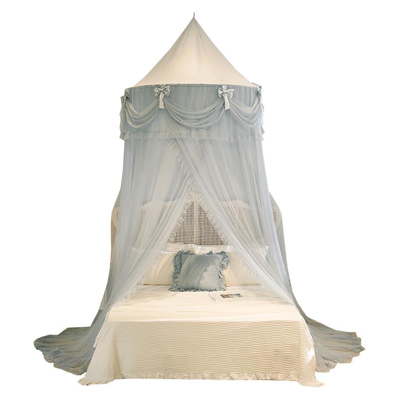 OF9D新款主蕾丝吸m顶蚊帐儿童圆顶吊HNE顶蚊地帐1.2/1.5/1.8落公