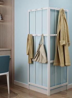 转角玄衣帽架省QCI空间不关占地墙角直角落墙地挂衣靠架折叠挂包