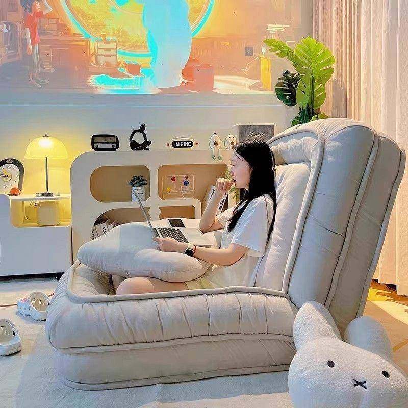 懒人沙小发可榻躺可睡IGB卧室躺椅毛毛虫人沙发类狗窝巨大榻米单