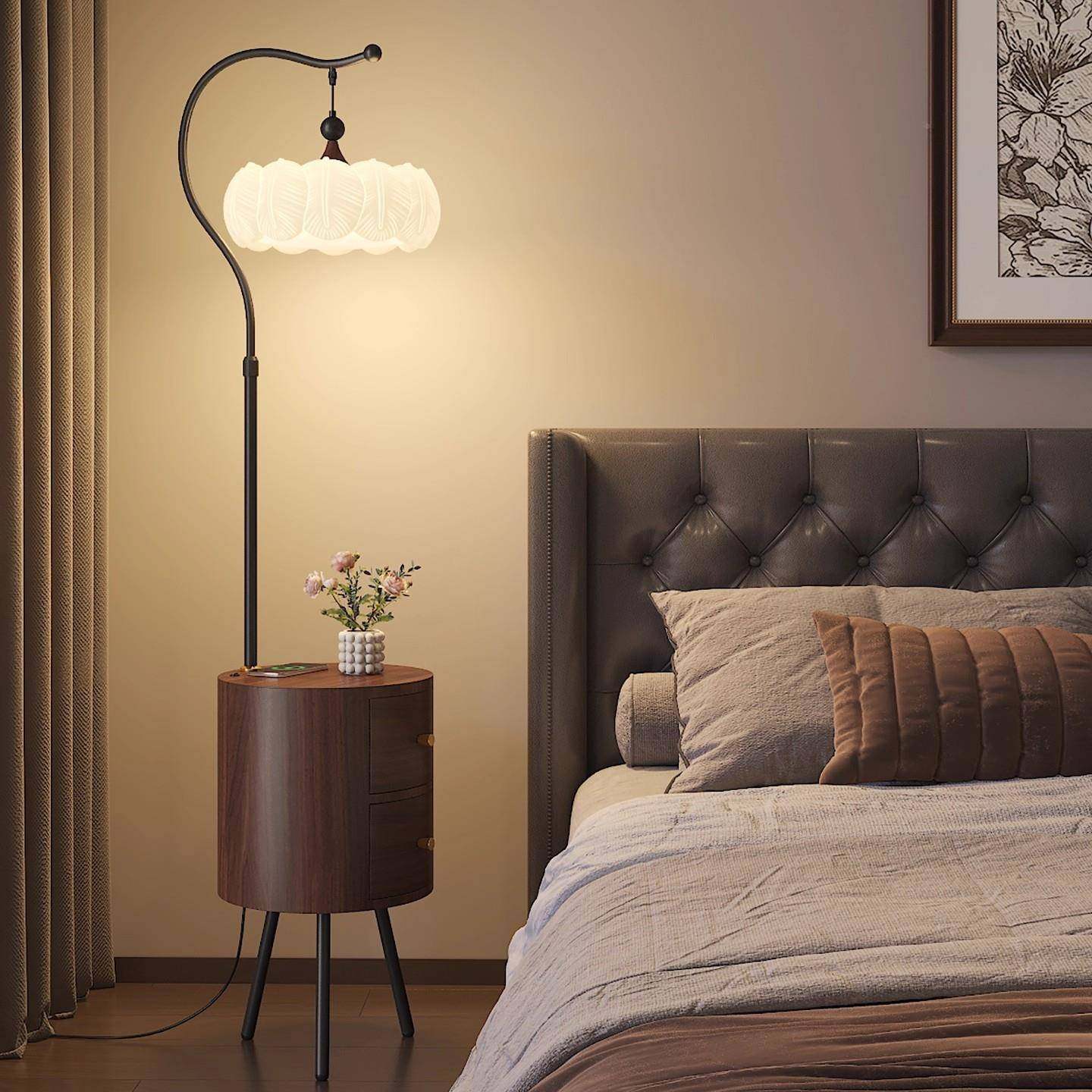 法厅式中古风落地灯复古客发边护眼灯置卧室收纳物床头柜一体CWH,鲜花速递/花卉仿真/绿植园艺,其它园艺用品,淘宝优惠券,粉丝福利购,淘宝优惠卷