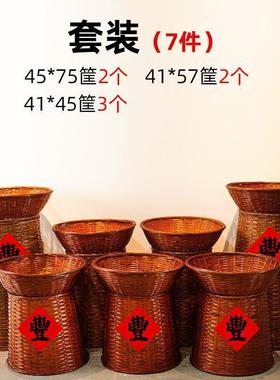 明档编箩筐堆食复古饭FNF店餐馆蔬菜展示竹摆放材竹筐陈列竹篓头