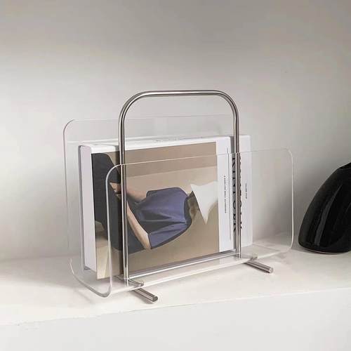 奢现代金属亚BJ2018克力杂志报架家意居发边角收纳储物沙创提轻手