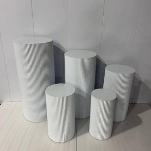 婚庆品台柱子方形甜品甜桌台圆筒甜道品婚宴路引婚IUO庆具订婚摆