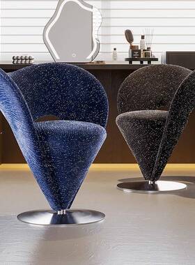 式化妆椅设意计师单人发椅IEN化艺术锥形星空妆凳轻奢化妆沙椅台