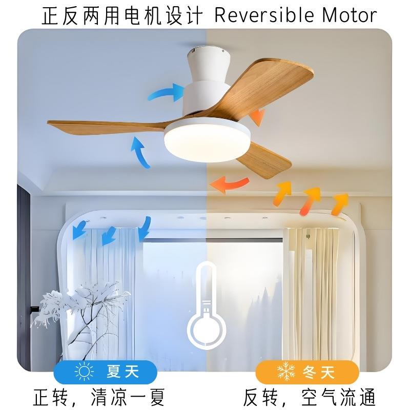 餐厅复古仿木纹小吊扇吸风扇大风力灯电风无品牌/带扇灯吊灯风扇