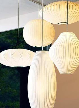 日店式装饰白色吊圆形灯笼飞碟布剧本杀料理艺茶YYB楼餐厅灯书房