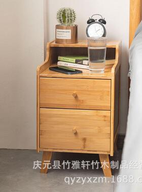 小型床头柜现代架简约卧轻室床边柜窄夹收纳柜奢HOQ边柜缝置物储