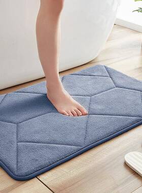 棉浴室进门口地垫加厚踩CUW忆记卫生间地毯防门垫脚吸滑水脚垫可