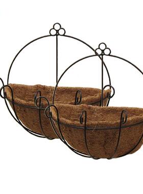 厂家直供欧式铁艺半花架壁挂半花圆WKI装饰墙壁篮挂圆阳篮台花盆