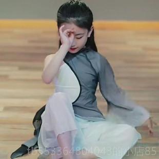 高档童古典舞左手指月儿舞演出服飘逸女扇子蹈伞舞族学生民古风练