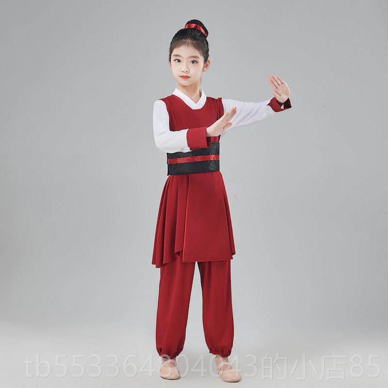 高档花木兰服装儿童舞侠蹈演出服女童男武古军装古代将士兵铠甲表