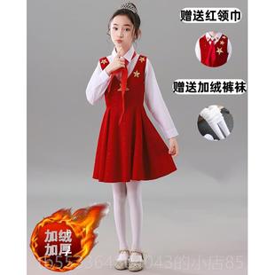高档儿童合唱演出服中小学大合唱红色爱国诗歌诵男唱女歌祖生国朗
