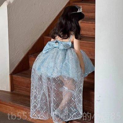 高档爱女童艾莎公主裙202新款莎儿童夏罗莉塔洋装演5出服蓬季蓬裙