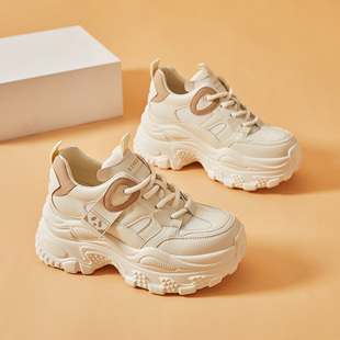 小个子内增高女鞋2024新款春季超轻厚底老爹鞋爆款增高8CM运动鞋