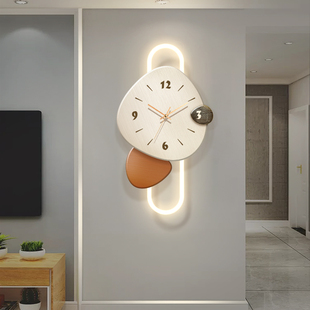 时来运转客厅创意时钟壁灯电视背景墙钟表挂画餐厅立体led装饰画