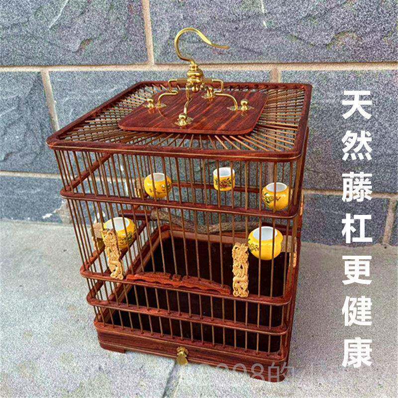 新款高档手工木红酸料枝鸟子笼红子绣眼贝子金青黄鸟靛颏玉鸟红麻