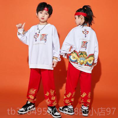 新款国潮儿啦啦演出服童街舞啦啦操中队小会学生运动班服团体服中