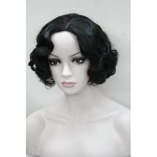 新款假发覆古风旗华袍头饰水纹门罗欧美上海滩香港格写实金色中民