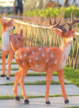 光钢梅玻花鹿梅花鹿璃梅花鹿灯仿真发光鹿灯HVZ草发坪灯