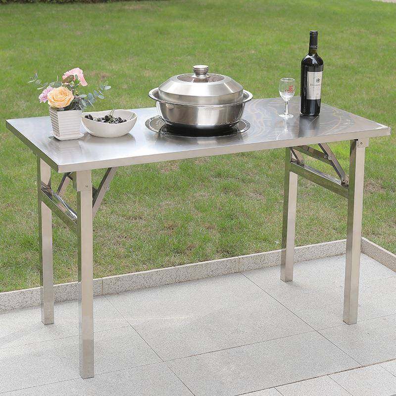 不锈折叠桌餐桌家用宿舍出租房桌吃写字学DUN习桌摆摊便钢携小方