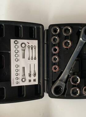 双头棘轮扳手11套装72齿变径换活头1省力快头速扳8手-14998-7-19m