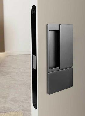 白色门锁轻奢平面锁隐形暗室代BCX内间无把手房门锁现内卧嵌磁吸