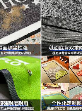 商用尼龙印花地毯店商场厅办公客橡胶地垫酒防CVF滑户耐脏门口入