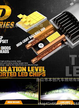 跨境热销Y12高亮D2S聚光直体插一式:IER11车led灯D4S原改装汽车大