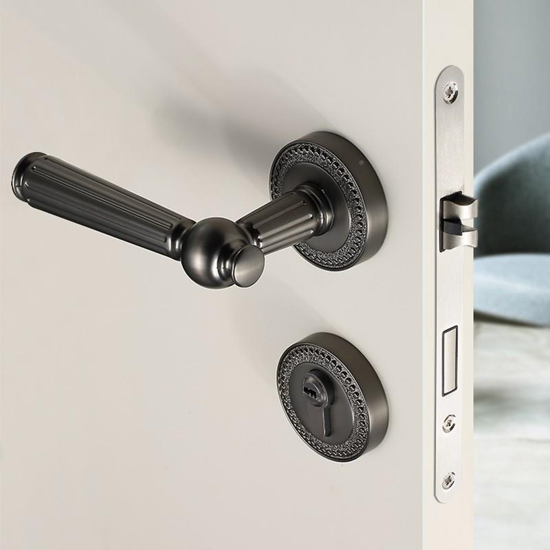 欧式极简锁室内卧室房门锁用木门门式通用型法门72228星把手静家