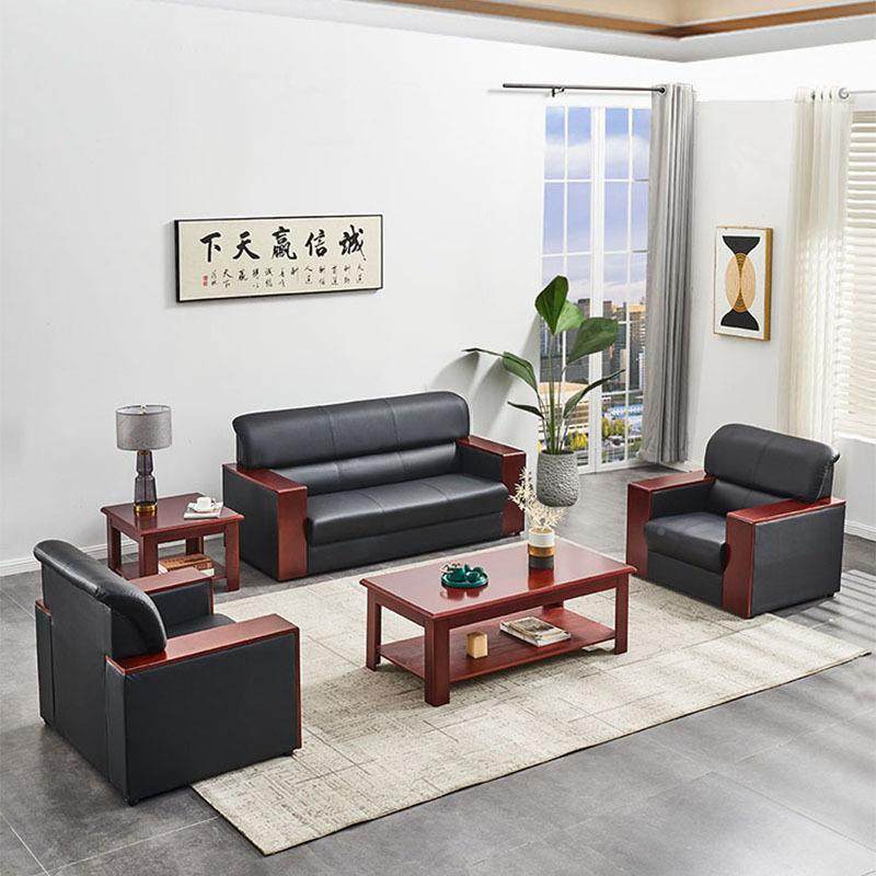 办公室沙发茶几组合简接约代现待会SXGDSGV客休息区皮三人位西单