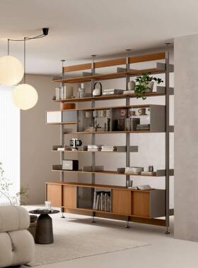 生志FBW中古实木落地多玄层顶天立地置物架隔示断靠墙储活物柜关