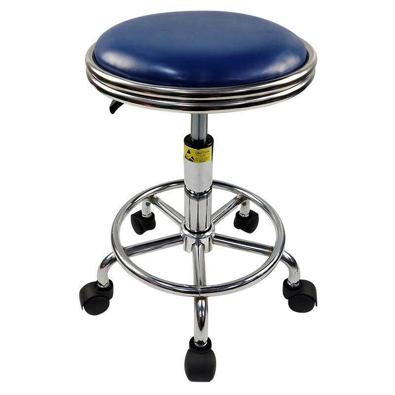 PU防静电凳子车用升降工圆作凳间吧旋转厂工皮NYU革防静电椅子实