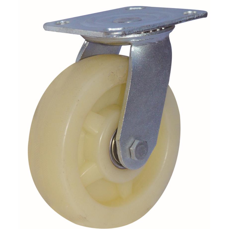 4寸5寸6寸8寸白尼龙脚轮万向轮定向轮刹车轮推车轱辘