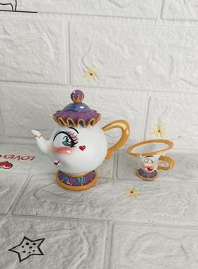 阿奇茶煲太太装饰摆件茶壶套杯表情桌面摆件卢米亚装饰摆设