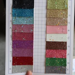 397五角星格利特闪粉pu特殊皮革收纳包袋鞋 材饰品人造仿皮革面料