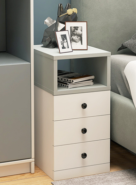 迷你床头柜轻奢超窄小卧室灰色可爱儿童小柜子夹缝定制25/30/35cm