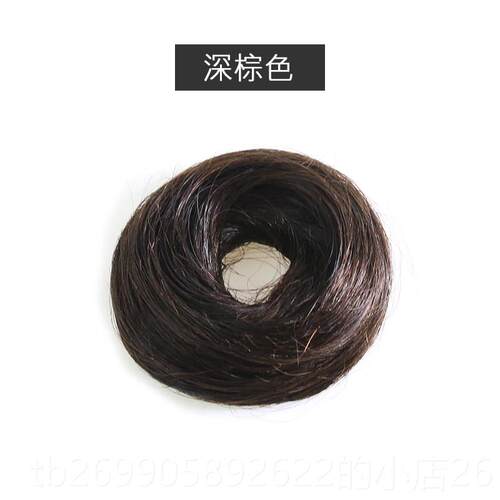 正品半丸子头盘器发饰发包发髻网红头真饰发圈花苞头发花假发直发