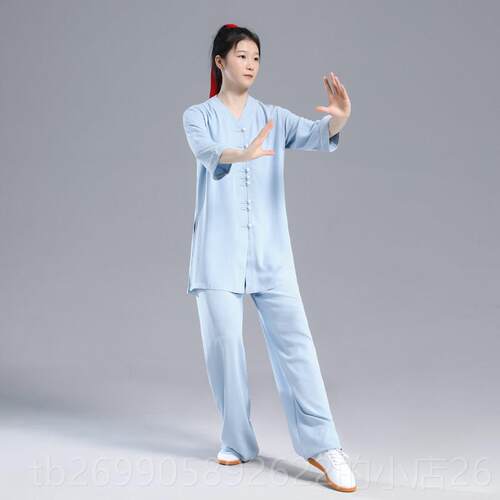 正品武运太极服女夏季款分袖中老年国练功服武新术表演晨七练服中