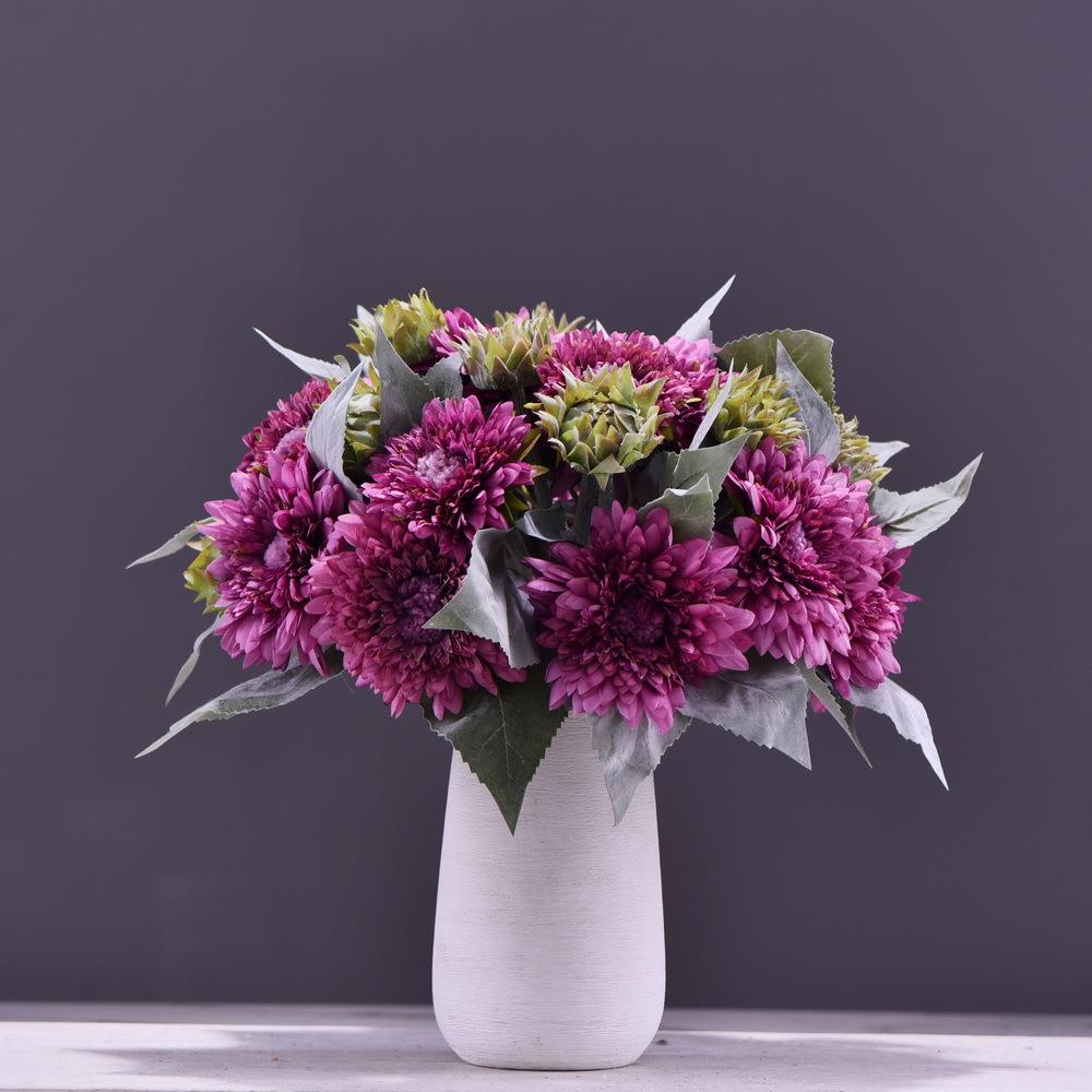 仿真花千层向日葵田园把束太阳花装饰假花多色仿真泰迪向日葵