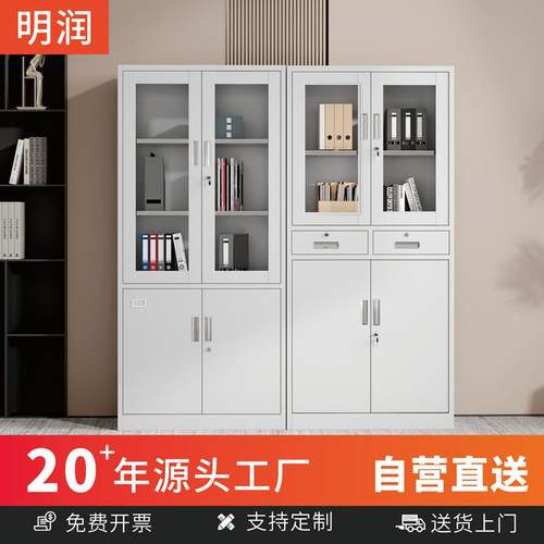 办公室文件柜钢制档案资料柜储物收纳柜铁皮柜子财务室凭证柜带锁