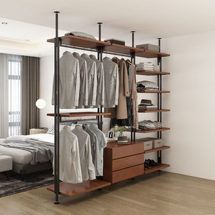 开放式衣柜家用卧室隔断挂衣架入户衣帽架收纳置物架客厅衣架落地