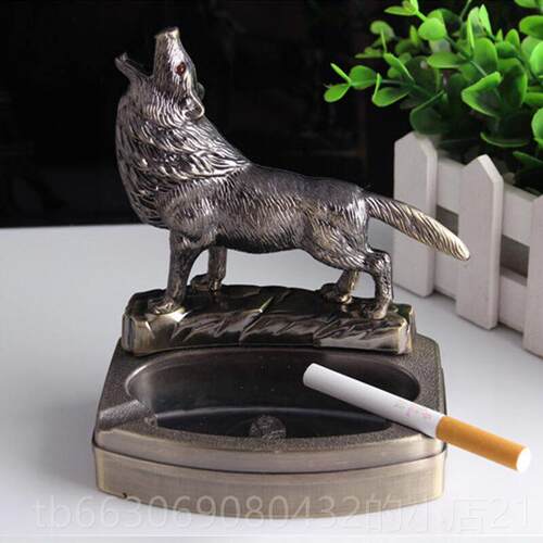 高档烟灰缸带打机个性火台创意送礼多功能金属式烟灰缸摆 送男件