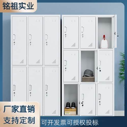 更衣柜钢制员工铁皮储物柜存包柜碗柜鞋柜职员宿舍文件柜带锁柜子