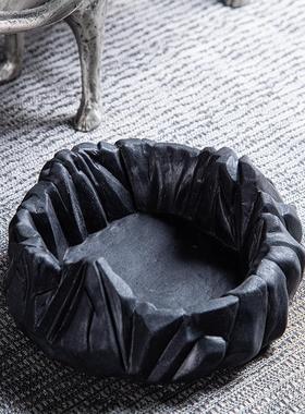 砂岩树脂笔洗 水墨软装饰品摆件 家居饰品书桌中式韵味工艺品