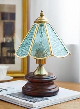 新款法北式朵台灯花Muran古琉璃卧室床复头灯客厅欧装饰乡村小台