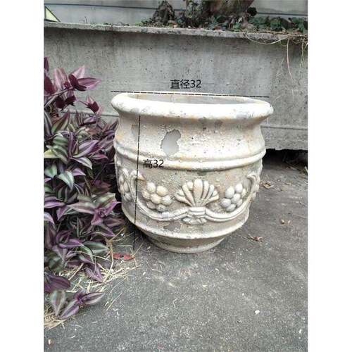 白桦树皮庭院大号陶罐景观土陶粗陶红陶花盆花瓶摆件陶瓷大码陶盆